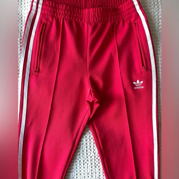 ADIDAS originals jacket S & pants XS, Womens SST Red Track Suit tricolor - Picture 6 of 10